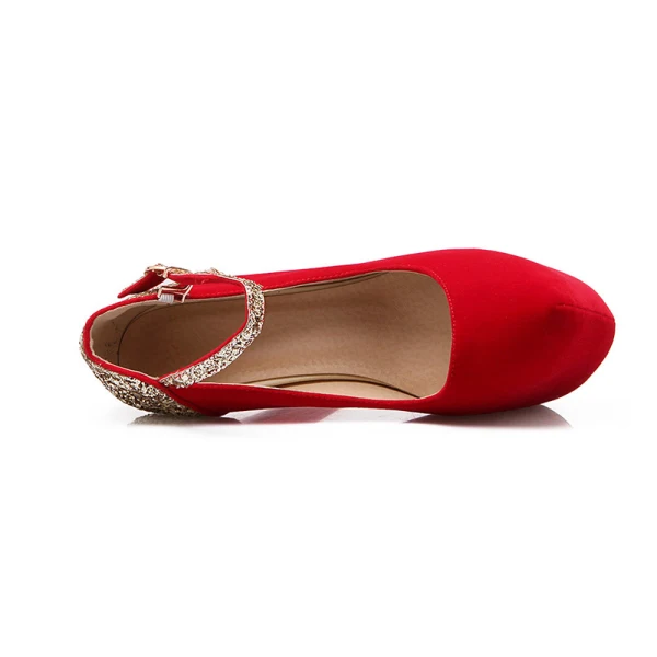 Chic / Belle Rouge 13 cm 2018 À Bout Pointu Talons Aiguilles Bride Cheville Perlage Glitter Faux Diamant Paillettes Soirée Talons Hauts Chaussures Femmes