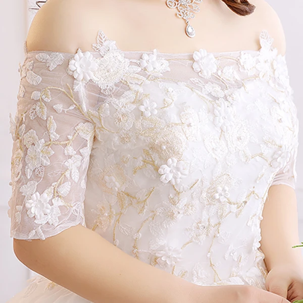Luxus / Herrlich Weiß Übergröße Ballkleid Brautkleider / Hochzeitskleider 2019 Spitze Tülle Applikationen Rückenfreies Stickerei Handgefertigt Bandeau Kapelle-Schleppe Hochzeit