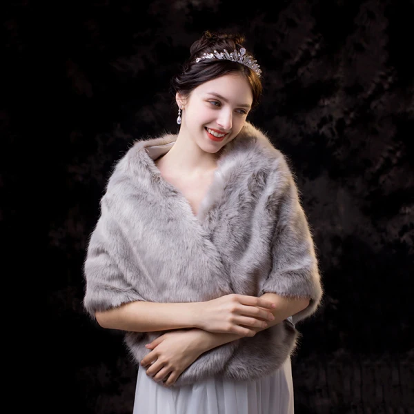Luxury / Gorgeous Grey shawl 2020 Striped Polyester Shoulders Wedding Evening Party Prom Winter Accessories