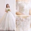 Luxus / Herrlich Weiß Übergröße Ballkleid Brautkleider / Hochzeitskleider 2019 Spitze Tülle Applikationen Rückenfreies Stickerei Handgefertigt Bandeau Kapelle-Schleppe Hochzeit