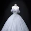 Chic / Beautiful Grey Prom Dresses 2022 Ball Gown Strapless Short Sleeve Backless Beading Pearl Sequins Floor-Length / Long Formal Dresses