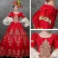 Vintage / Retro Medieval Red Ball Gown Prom Dresses 2021 Long Sleeve Zipper Up Square Neckline Floor-Length / Long 3D Lace Embroidered Lace Satin Cosplay Prom Formal Dresses