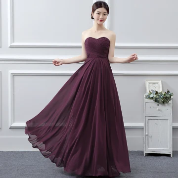 Classic Bridesmaid Dresses 2017 Grape A Line Princess Floor Length Long Sweetheart Sleeveless Backless Wedding Party Dresses