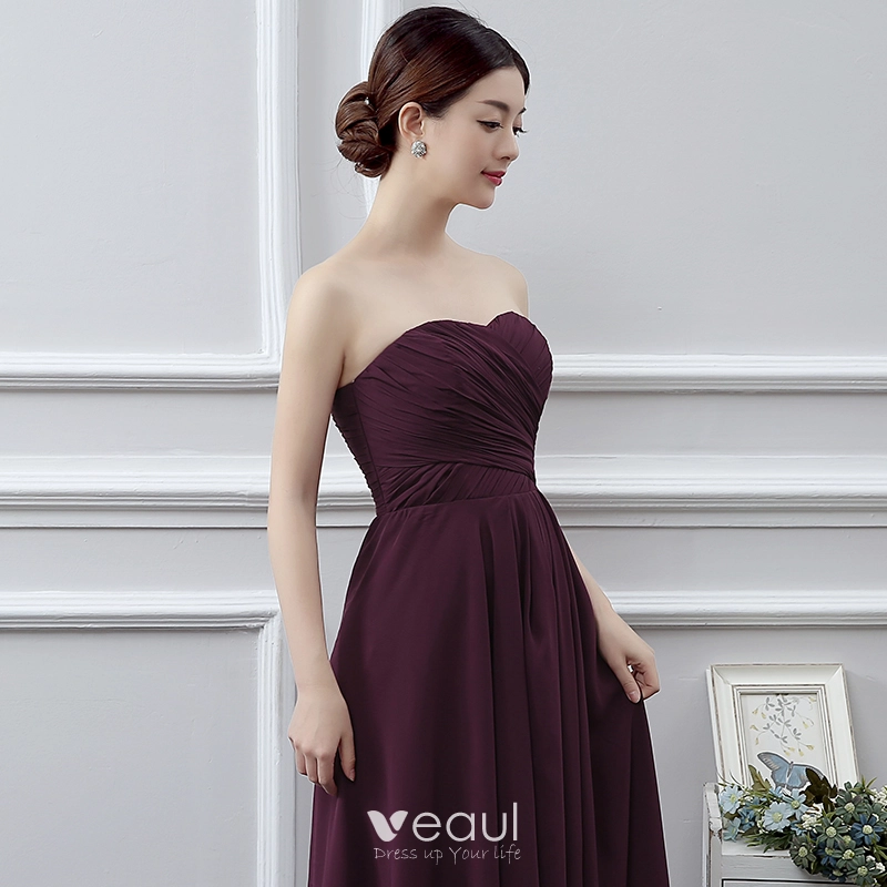 Grape Color Bridesmaid Dresses Cheap