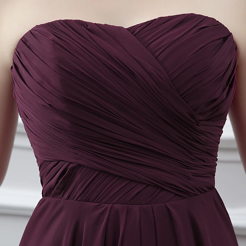 Klassisk Brudepikekjoler 2017 Drue Prinsesse Lange Kjæreste Uten Ermer Ryggløse Kjoler Til Bryllup