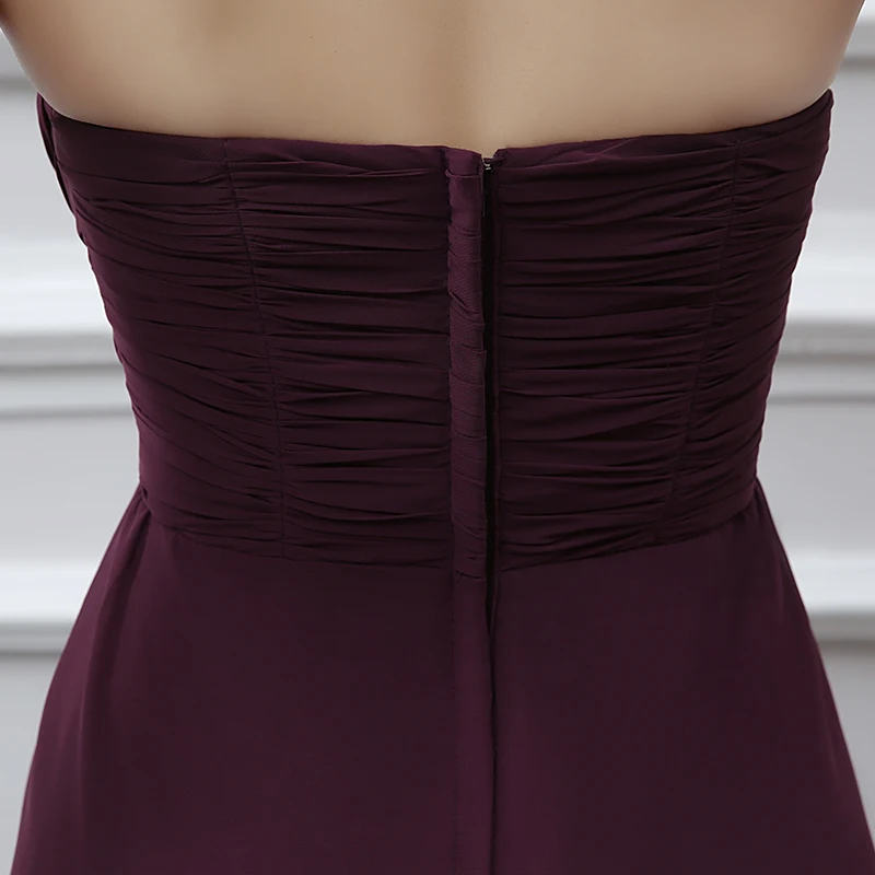 Klassisk Brudepikekjoler 2017 Drue Prinsesse Lange Kjæreste Uten Ermer Ryggløse Kjoler Til Bryllup