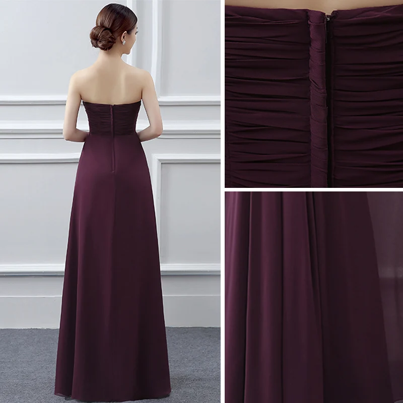 Klassisk Brudepikekjoler 2017 Drue Prinsesse Lange Kjæreste Uten Ermer Ryggløse Kjoler Til Bryllup