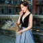 Chic / Beautiful Evening Party Formal Dresses 2017 Evening Dresses  Ocean Blue Black A-Line / Princess Floor-Length / Long V-Neck Sleeveless Backless Embroidered