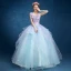 Chic / Beautiful Formal Dresses 2017 Prom Dresses Ball Gown Floor-Length / Long V-Neck Sleeveless Backless Sash Pearl Appliques Flower