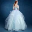 Chic / Beautiful Formal Dresses 2017 Prom Dresses Ball Gown Floor-Length / Long V-Neck Sleeveless Backless Sash Pearl Appliques Flower