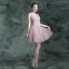 Chic / Beautiful Lavender Cocktail Party Cocktail Dresses 2017 Lace Appliques Flower Rhinestone Pearl Sleeveless V-Neck Backless Short Ball Gown