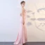 Sexy Rougissant Rose Transparentes Robe De Soirée 2018 Trompette / Sirène V-Cou Sans Manches Appliques Fleur Faux Diamant Perlage Train De Balayage Robe De Ceremonie