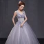 Chic / Beautiful Prom Formal Dresses 2017 Prom Dresses Grey Ball Gown Floor-Length / Long V-Neck Backless Sleeveless Appliques Flower Pearl
