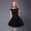 Chic / Beautiful Party Dresses 2017 Champagne Short A-Line / Princess Scoop Neck Sleeveless Lace Appliques Formal Dresses
