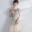 Amazing / Unique Prom Dresses 2017 Champagne A-Line / Princess Floor-Length / Long Scoop Neck Sleeveless Backless Appliques Flower Formal Dresses