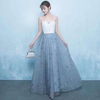 Chic Belle Robe De Graduation 2017 Bleu D 039 Encre Princesse Longue Bretelles Spaghetti Sans Manches Dos Nu Paillettes Appliques Fleur Robe De Ceremonie
