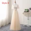 Chic / Beautiful Champagne Bridesmaid Dresses 2018 A-Line / Princess Appliques Flower Bow Sash Floor-Length / Long Ruffle Backless Wedding Party Dresses