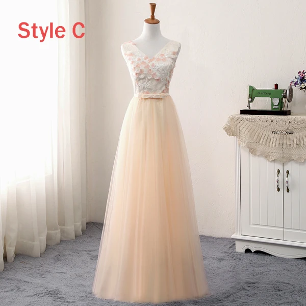 Chic / Beautiful Champagne Bridesmaid Dresses 2018 A-Line / Princess Appliques Flower Bow Sash Floor-Length / Long Ruffle Backless Wedding Party Dresses