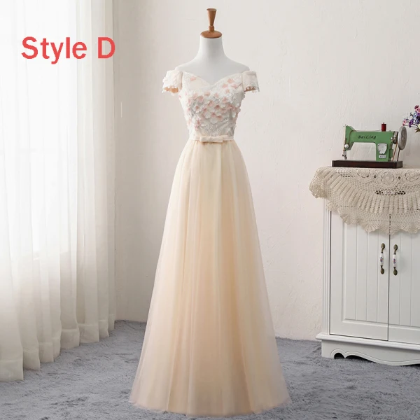 Chic / Beautiful Champagne Bridesmaid Dresses 2018 A-Line / Princess Appliques Flower Bow Sash Floor-Length / Long Ruffle Backless Wedding Party Dresses