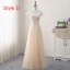 Chic / Beautiful Champagne Bridesmaid Dresses 2018 A-Line / Princess Appliques Flower Bow Sash Floor-Length / Long Ruffle Backless Wedding Party Dresses