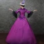 Vintage / Retro Medieval Grape Ball Gown Prom Dresses 2021 Zipper Up Long Sleeve Square Neckline Floor-Length / Long 3D Lace Flower Lace Satin Cosplay Prom Formal Dresses