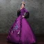 Vintage / Retro Medieval Grape Ball Gown Prom Dresses 2021 Zipper Up Long Sleeve Square Neckline Floor-Length / Long 3D Lace Flower Lace Satin Cosplay Prom Formal Dresses