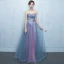 Fine Ballkjoler 2017 Gradient-Farge Prinsesse Lange Gripende Ruffles Kjæreste Uten Ermer Ryggløse Sash Appliques Blomst Formelle Kjoler