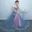 Fine Ballkjoler 2017 Gradient-Farge Prinsesse Lange Gripende Ruffles Kjæreste Uten Ermer Ryggløse Sash Appliques Blomst Formelle Kjoler