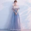 Chic / Beautiful Homecoming Graduation Dresses 2017 Champagne Ink Blue A-Line / Princess Floor-Length / Long Cascading Ruffles Scoop Neck 1/2 Sleeves Lace Appliques Flower Tassel Bow Sash Formal Dresses