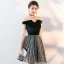 Modern / Fashion Dark Green Suede Party Dresses 2018 A-Line / Princess Amazing / Unique Off-The-Shoulder Short Sleeve Star Short Ruffle Backless Formal Dresses