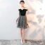 Modern / Fashion Dark Green Suede Party Dresses 2018 A-Line / Princess Amazing / Unique Off-The-Shoulder Short Sleeve Star Short Ruffle Backless Formal Dresses