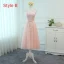 Chic / Belle Perle Rose Transparentes Robe Demoiselle D'honneur 2018 Princesse Encolure Dégagée Sans Manches Appliques En Dentelle Noeud Ceinture Volants Dos Nu Robe Pour Mariage