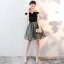 Modern / Fashion Dark Green Suede Party Dresses 2018 A-Line / Princess Amazing / Unique Off-The-Shoulder Short Sleeve Star Short Ruffle Backless Formal Dresses