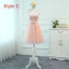 Chic / Belle Perle Rose Transparentes Robe Demoiselle D'honneur 2018 Princesse Encolure Dégagée Sans Manches Appliques En Dentelle Noeud Ceinture Volants Dos Nu Robe Pour Mariage