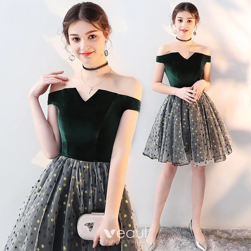 Veaul Modern Fashion A Line Suede Party Dress