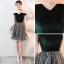 Modern / Fashion Dark Green Suede Party Dresses 2018 A-Line / Princess Amazing / Unique Off-The-Shoulder Short Sleeve Star Short Ruffle Backless Formal Dresses