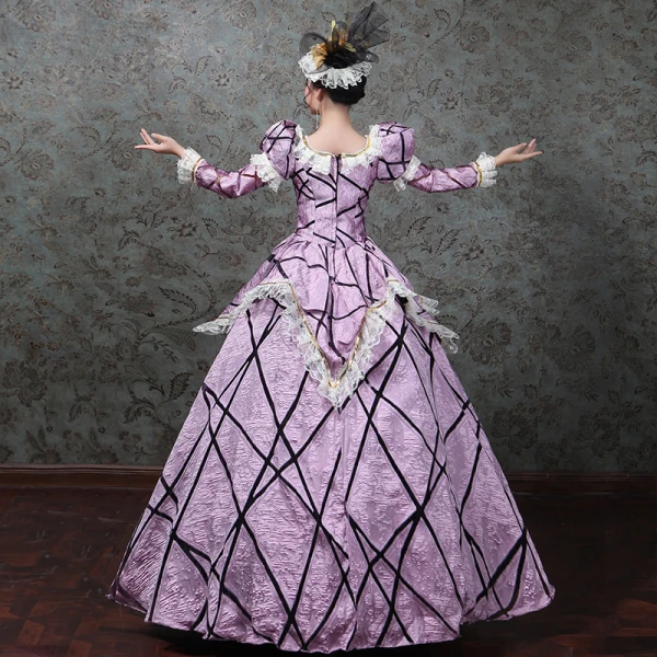 Vintage / Retro Medieval Ball Gown Prom Dresses 2021 Silver V-Neck Zipper Up Floor-Length / Long Long Sleeve Beading Crystal Rhinestone Handmade Lace Satin Cosplay Prom Formal Dresses