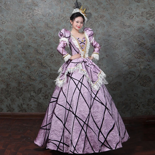 Vintage / Retro Medieval Ball Gown Prom Dresses 2021 Silver V-Neck Zipper Up Floor-Length / Long Long Sleeve Beading Crystal Rhinestone Handmade Lace Satin Cosplay Prom Formal Dresses
