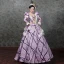 Vintage / Retro Medieval Ball Gown Prom Dresses 2021 Silver V-Neck Zipper Up Floor-Length / Long Long Sleeve Beading Crystal Rhinestone Handmade  Lace Satin Cosplay Prom Formal Dresses