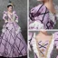 Vintage / Retro Medieval Ball Gown Prom Dresses 2021 Silver V-Neck Zipper Up Floor-Length / Long Long Sleeve Beading Crystal Rhinestone Handmade  Lace Satin Cosplay Prom Formal Dresses