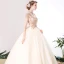 Chinese style Prom Dresses 2017 Champagne Ball Gown Floor-Length / Long High Neck Short Sleeve Appliques Flower Beading Sequins Formal Dresses
