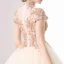 Chinese style Prom Dresses 2017 Champagne Ball Gown Floor-Length / Long High Neck Short Sleeve Appliques Flower Beading Sequins Formal Dresses