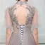 Chic / Beautiful Evening Dresses  2017 Grey A-Line / Princess Floor-Length / Long High Neck Short Sleeve Backless Pierced Appliques Flower Beading Pearl Formal Dresses