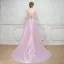 Unique Robe De Soirée 2017 Lilas Princesse Chapel Train Encolure Dégagée Sans Manches Dos Nu Faux Diamant Ceinture Perlage Paillettes Percé Robe De Ceremonie
