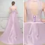 Unique Robe De Soirée 2017 Lilas Princesse Chapel Train Encolure Dégagée Sans Manches Dos Nu Faux Diamant Ceinture Perlage Paillettes Percé Robe De Ceremonie