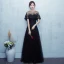 Chic / Beautiful Prom Dresses 2017 Black Floor-Length / Long A-Line / Princess Scoop Neck Short Sleeve Backless Lace Appliques Formal Dresses