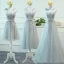 Chic / Belle Gris Transparentes Robe Demoiselle D'honneur 2018 Princesse Encolure Dégagée Sans Manches Appliques En Dentelle Noeud Ceinture Volants Dos Nu Robe Pour Mariage