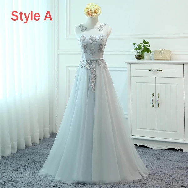 Chic / Belle Gris Transparentes Robe Demoiselle D'honneur 2018 Princesse Encolure Dégagée Sans Manches Appliques En Dentelle Noeud Ceinture Volants Dos Nu Robe Pour Mariage