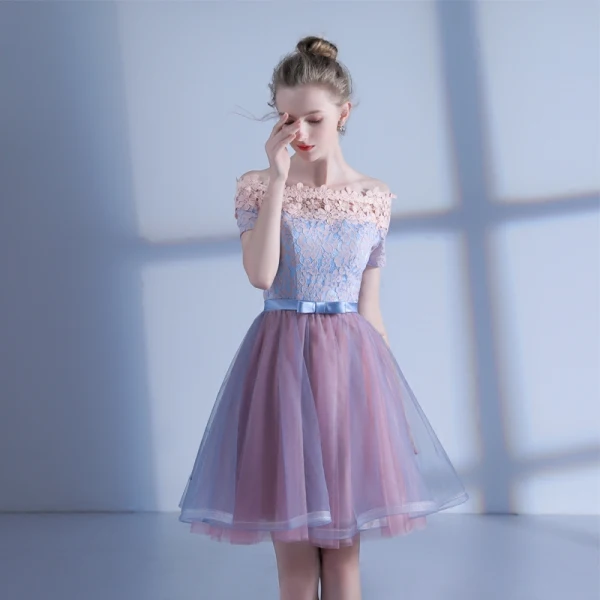 pink graduation dress short Simple sweetheart neck satin short prom dresses, light pink homecoming –  morievent main image 0