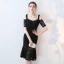 Chic / Beautiful Party Dresses 2017 Black Trumpet / Mermaid Knee-Length Off-The-Shoulder 1/2 Sleeves Backless Lace Tassel Formal Dresses